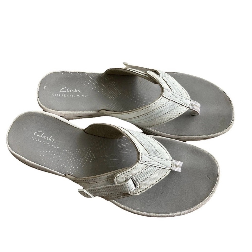 Clark’s Cloudsteppers Women’sFlip- Flop Sandals Color Grey Size 10